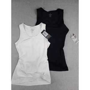 Tommie Copper Women's Medium 2pcs Bundle Black/White Lower back Support Tank Top